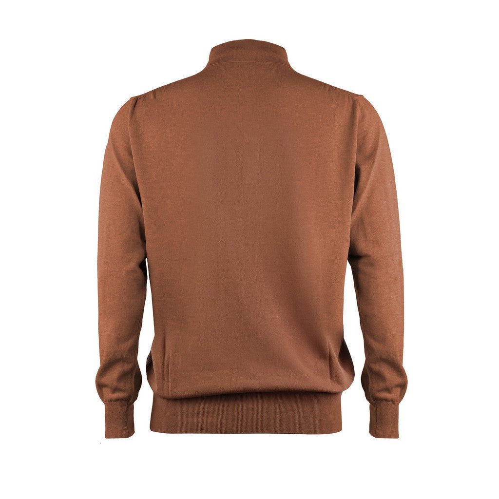 HENRY SARTORIAL X CARUSO Long Sleeve Cotton Polo CAMEL - Henry Bucks