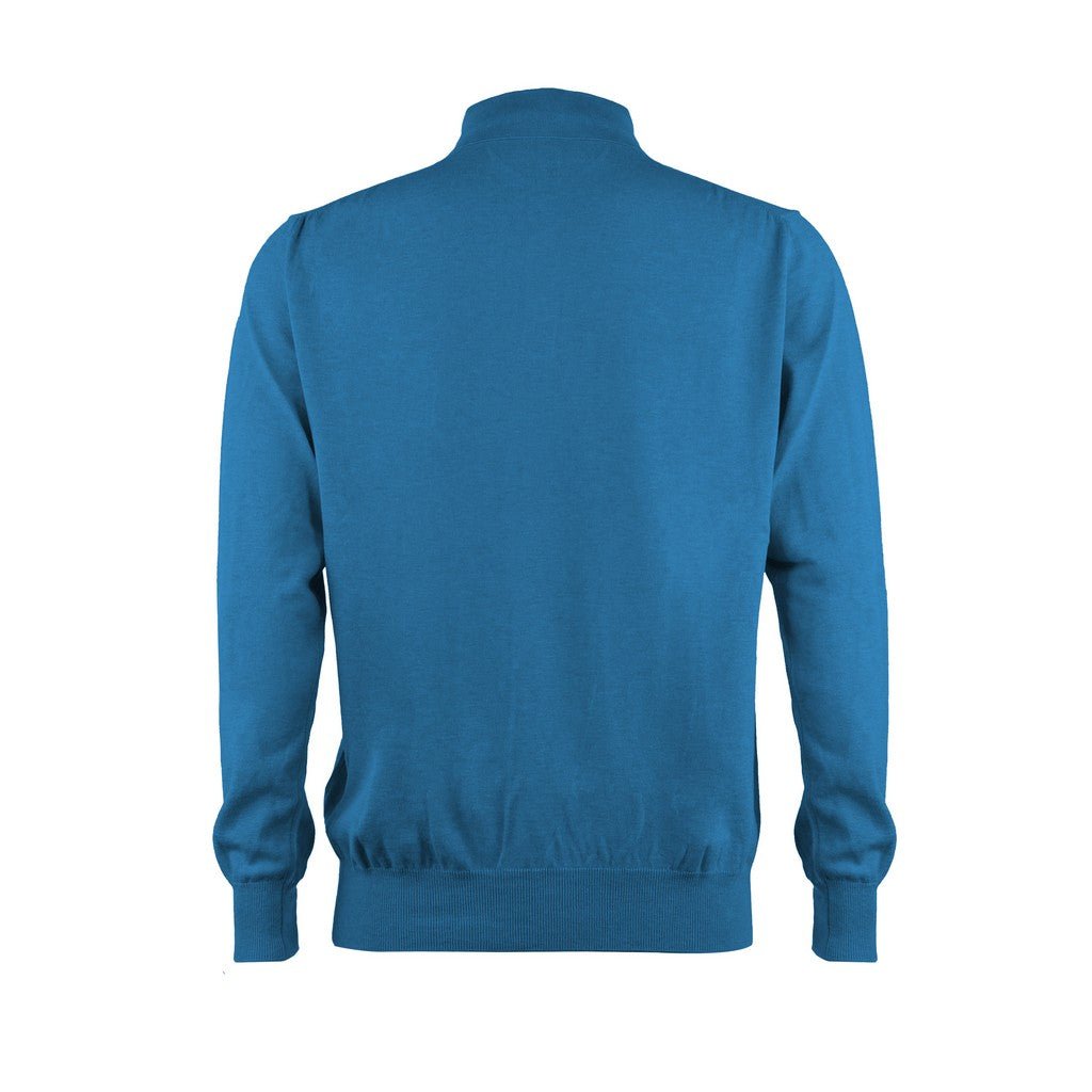 HENRY SARTORIAL X CARUSO Long Sleeve Cotton Polo MID BLUE - Henry Bucks