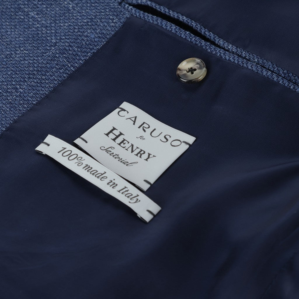HENRY SARTORIAL X CARUSO Norma Linen Wool Blazer BLUE - Henry Bucks