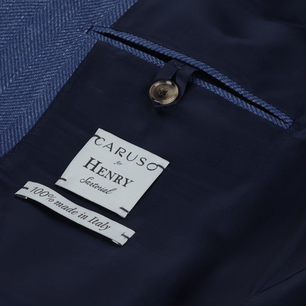 HENRY SARTORIAL x CARUSO Norma Linen Wool Blazer BLUE - Henry Bucks
