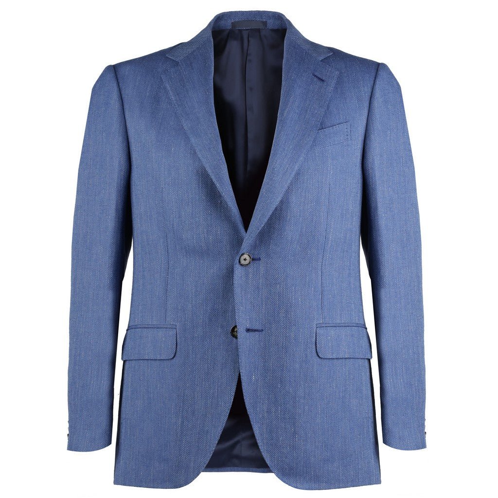 HENRY SARTORIAL x CARUSO Norma Linen Wool Blazer BLUE - Henry Bucks