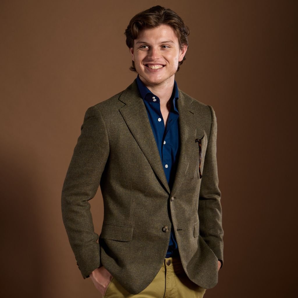 HENRY SARTORIAL X CARUSO Norma Notch Lapel Single Breasted Blazer OLIVE REG - Henry Bucks
