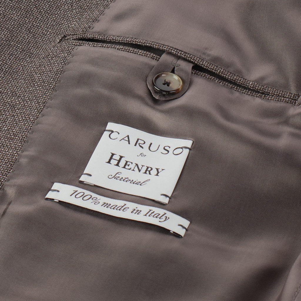 HENRY SARTORIAL X CARUSO Norma Notch Single Breasted Blazer BROWN - Henry Bucks
