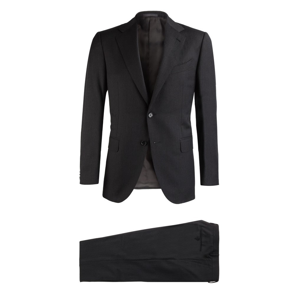 HENRY SARTORIAL X CARUSO Norma Single Breasted Wool Suit BLACK REG - Henry Bucks