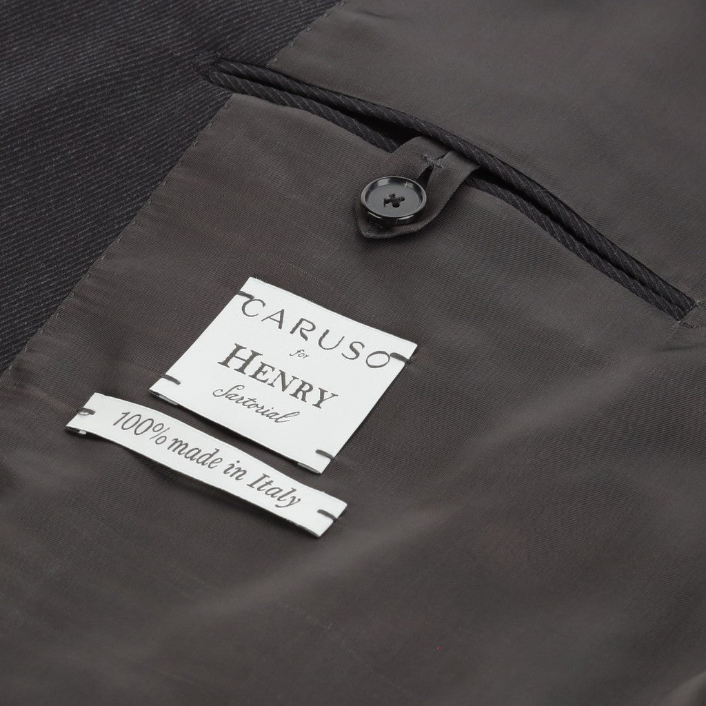 HENRY SARTORIAL X CARUSO Norma Single Breasted Wool Suit BLACK REG - Henry Bucks