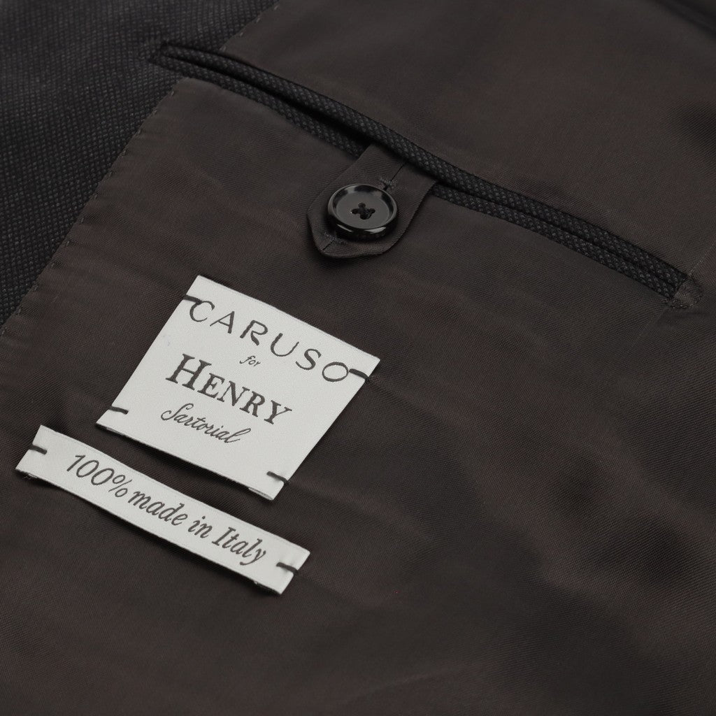 HENRY SARTORIAL X CARUSO Norma Single Breasted Wool Suit BLACK REG - Henry Bucks