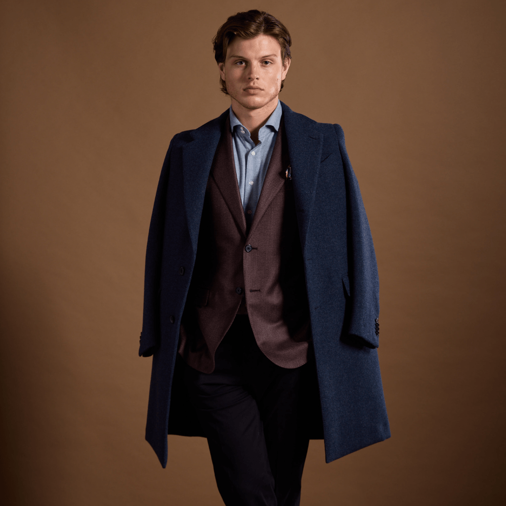 HENRY SARTORIAL X CARUSO Overcoat BLUE REG - Henry Bucks