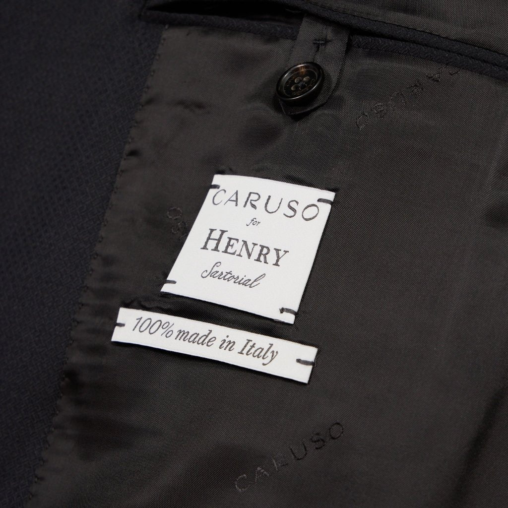 HENRY SARTORIAL X CARUSO Peak Lapel Blazer BLACK REG - Henry Bucks