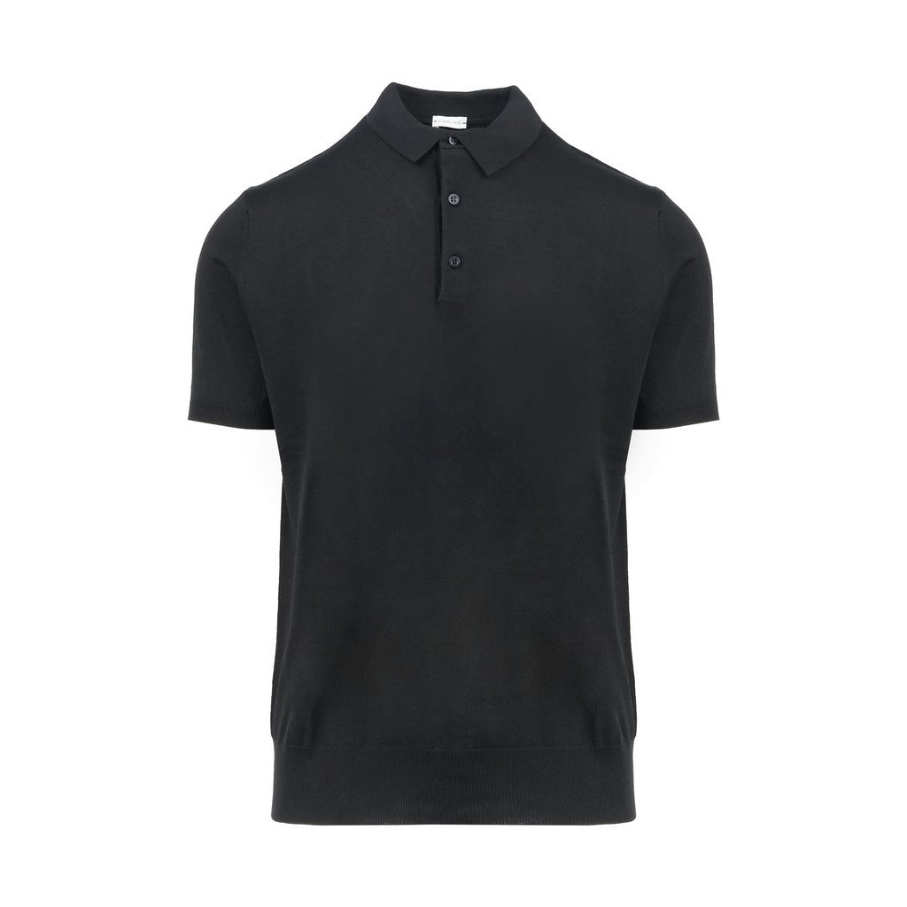 HENRY SARTORIAL X CARUSO Silk Cotton Polo BLACK - Henry Bucks