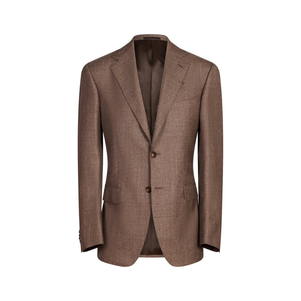 HENRY SARTORIAL X CARUSO Single Breasted 2 Button Blazer BROWN REG - Henry Bucks