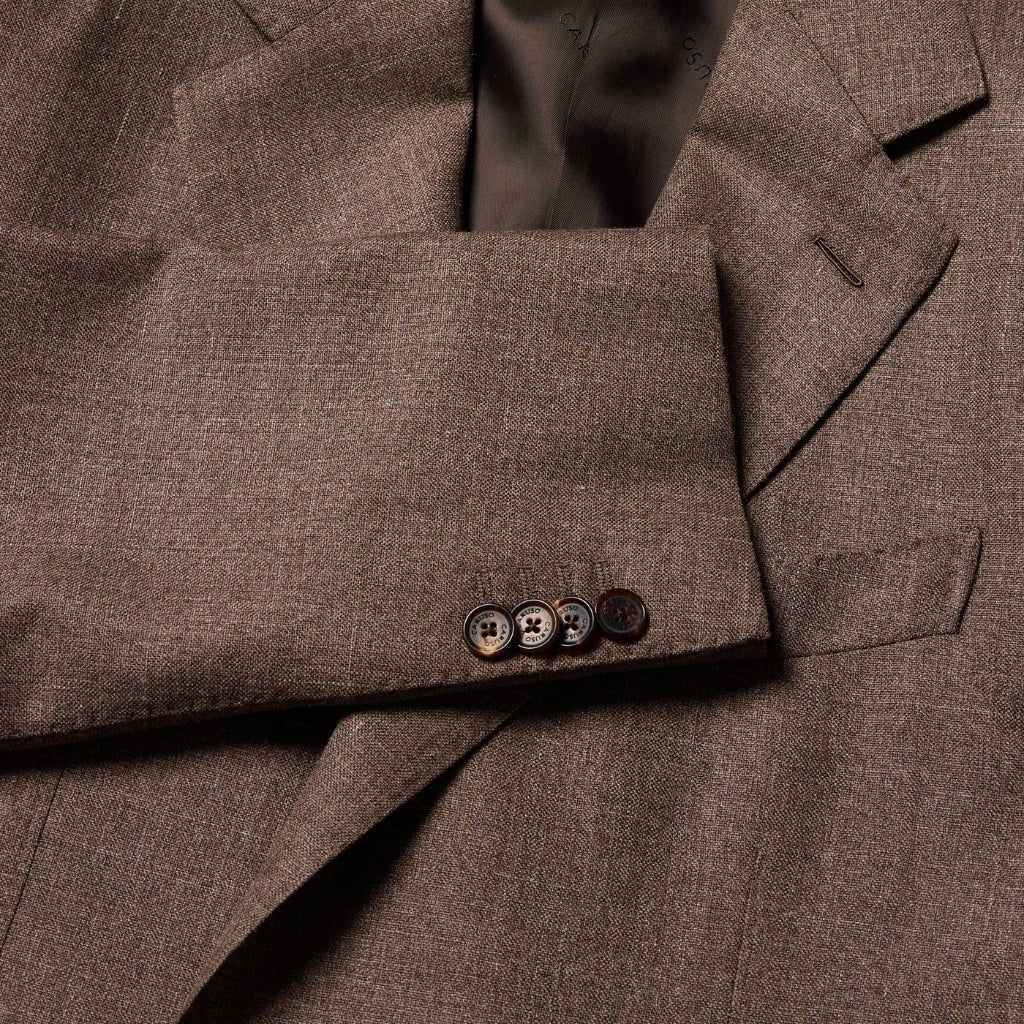 HENRY SARTORIAL X CARUSO Single Breasted 2 Button Blazer BROWN REG - Henry Bucks