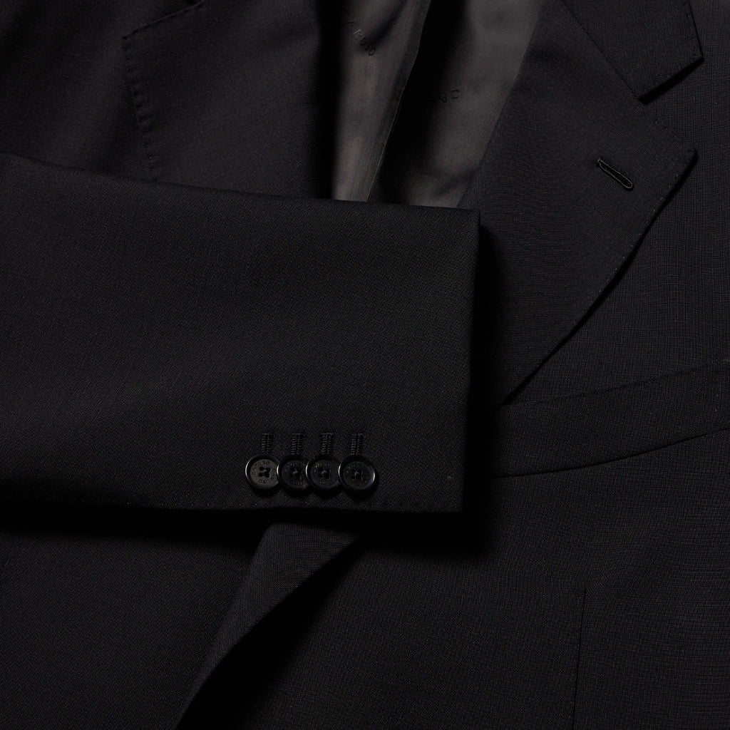 HENRY SARTORIAL X CARUSO Single Breasted Notch Lapel Blazer BLACK REG - Henry Bucks
