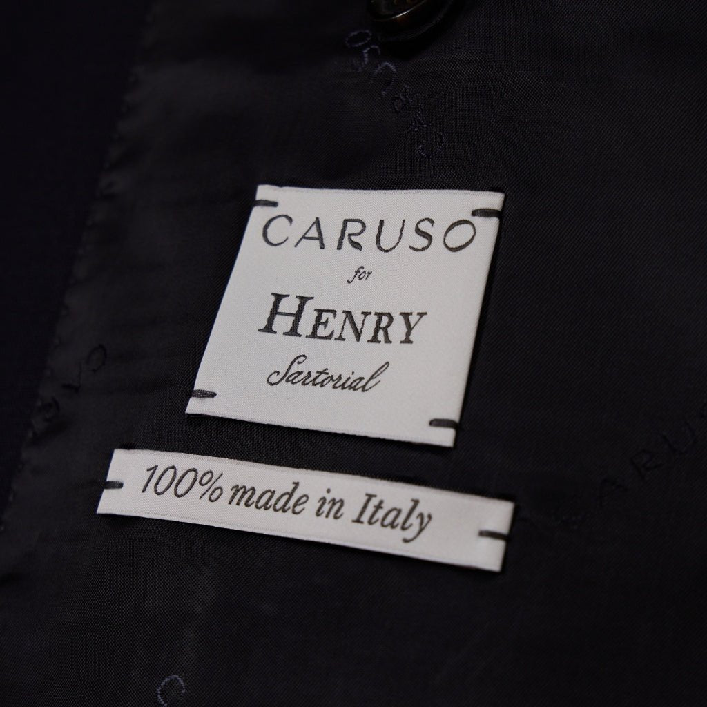 HENRY SARTORIAL X CARUSO Single Breasted Notch Lapel Blazer DARK NAVY REG - Henry Bucks