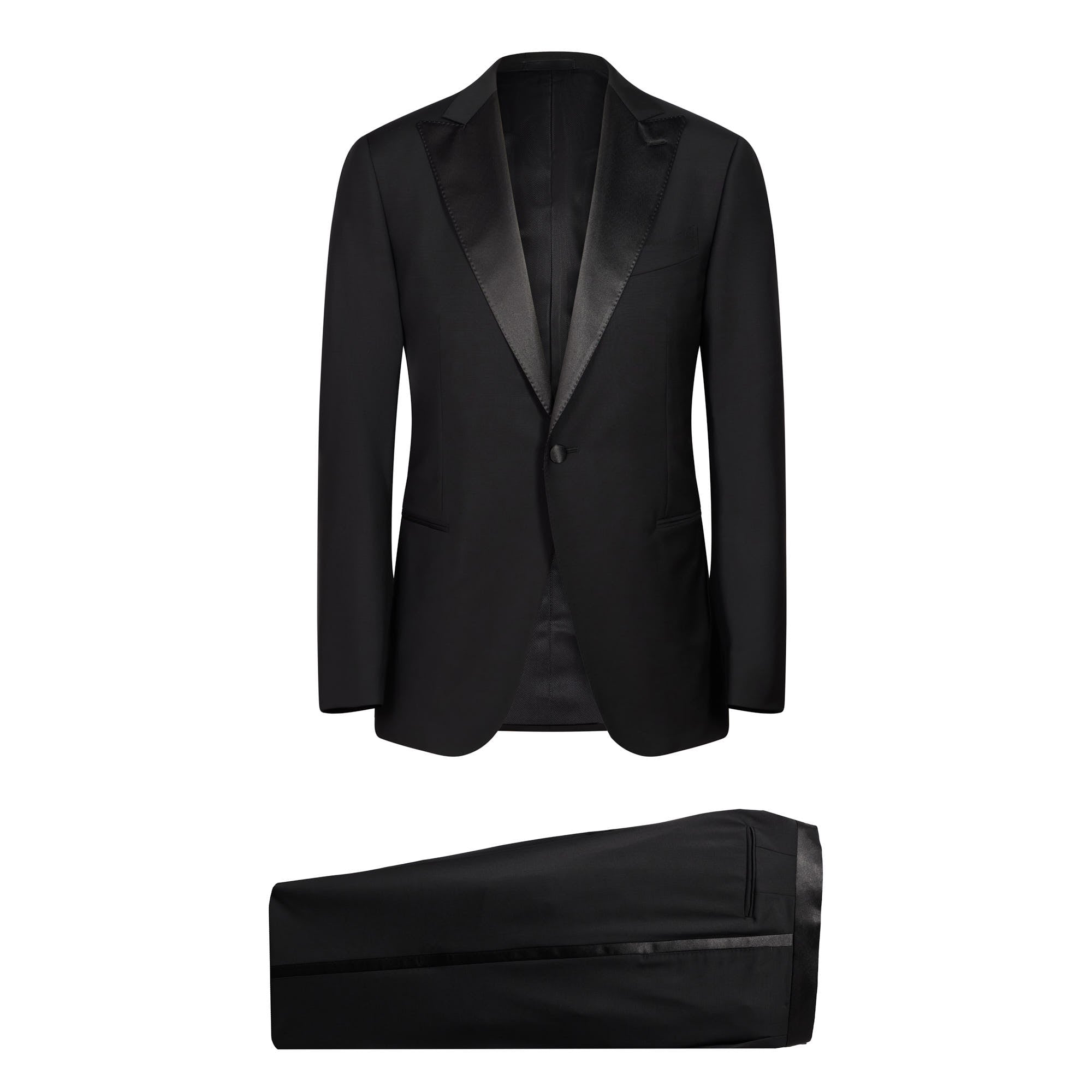 HENRY SARTORIAL X CARUSO Smoking Norma Dinner Suit BLACK REG - Henry BucksSuits60SS230007 - BLCK - R - 46