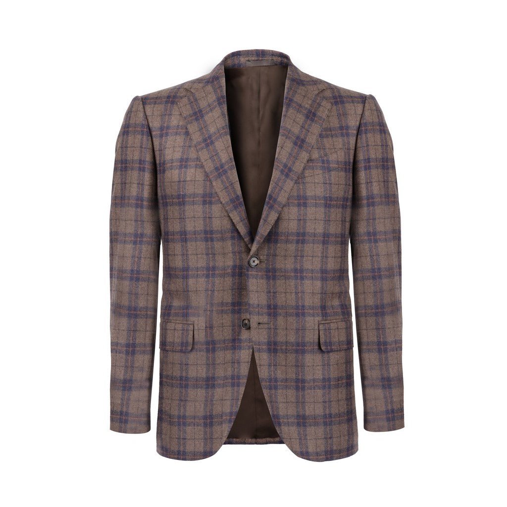 HENRY SARTORIAL x CARUSO Tartan Check Blazer NAVY - Henry Bucks