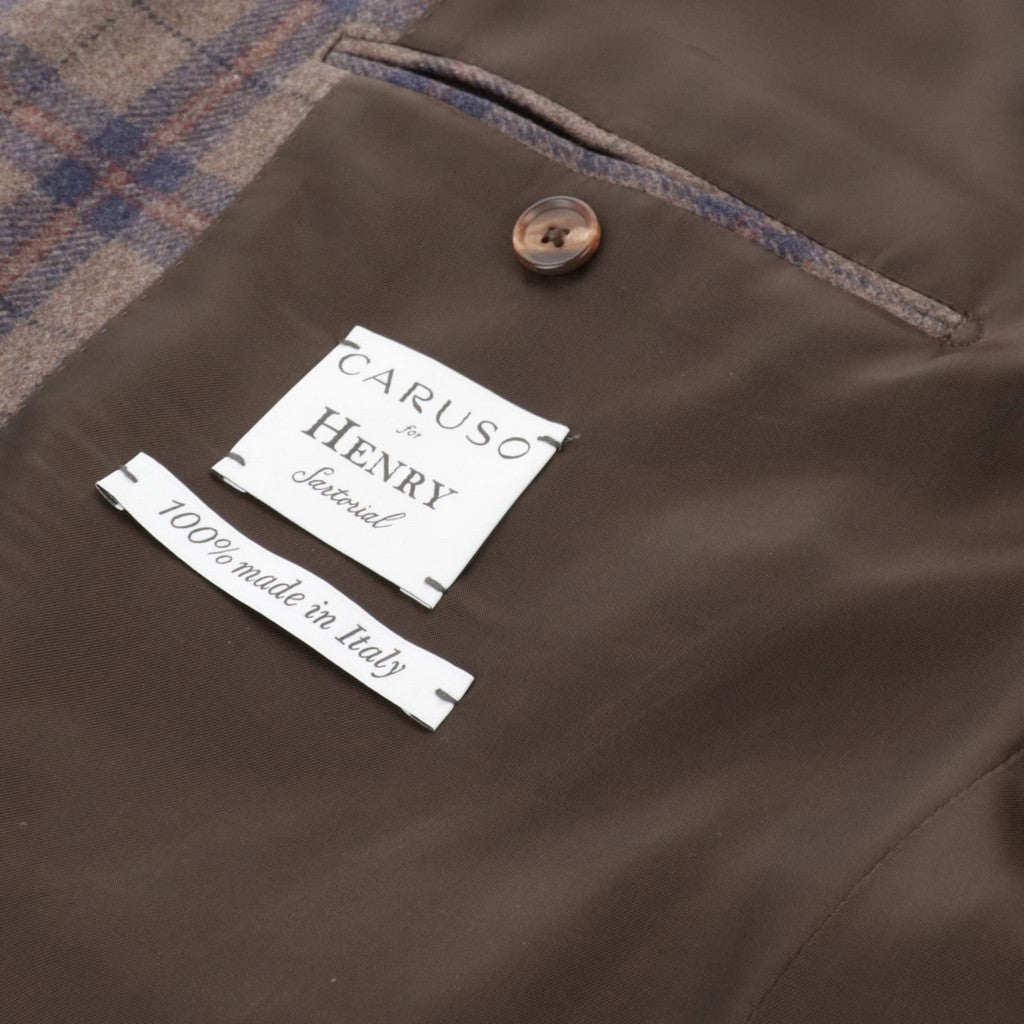 HENRY SARTORIAL x CARUSO Tartan Check Blazer NAVY - Henry Bucks