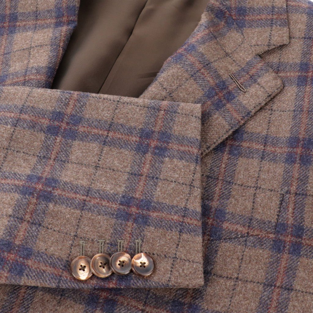HENRY SARTORIAL x CARUSO Tartan Check Blazer NAVY - Henry Bucks