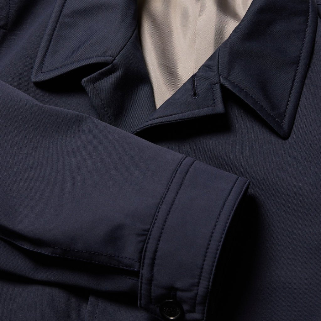 HENRY SARTORIAL X CARUSO Trench Coat DARK NAVY REG - Henry Bucks