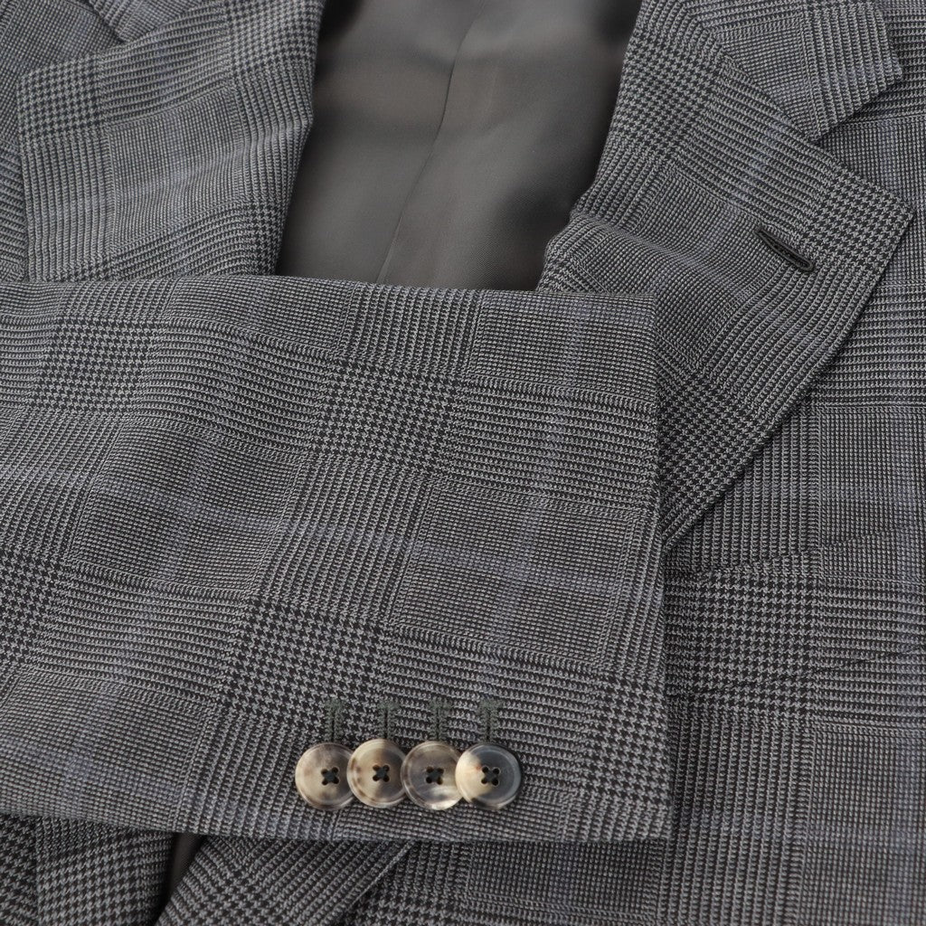 HENRY SARTORIAL x CARUSO Wool Full Lined Prince of Wales Check Suit SKY/BLACK - Henry Bucks