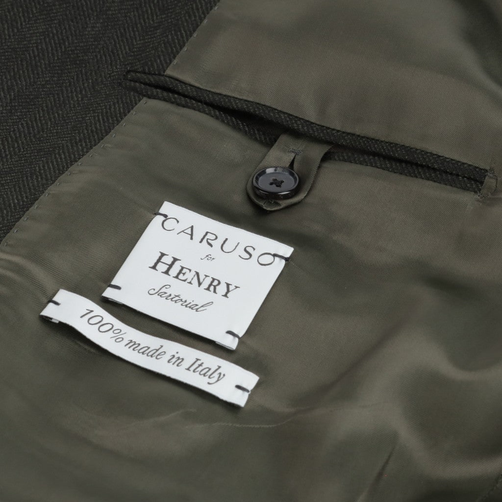 HENRY SARTORIAL X CARUSO Wool Norma Single Breasted Blazer CHARCOAL REG - Henry Bucks