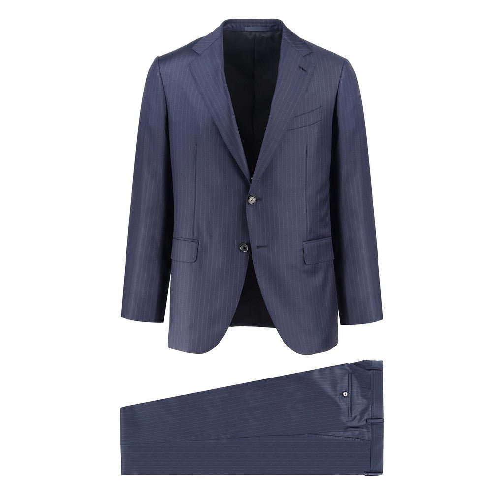 HENRY SARTORIAL x CARUSO Wool Pinstripe Suit NAVY REG - Henry Bucks