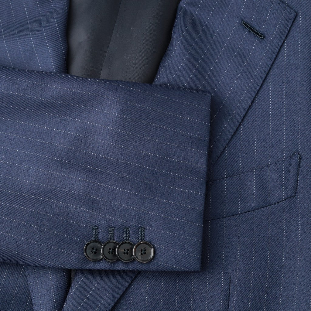 HENRY SARTORIAL x CARUSO Wool Pinstripe Suit NAVY REG - Henry Bucks