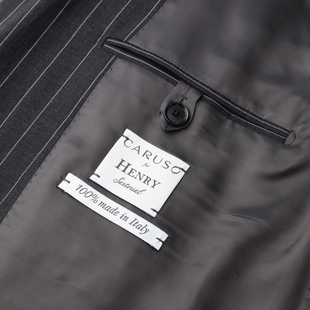 HENRY SARTORIAL x CARUSO Wool Suit BLACK REG - Henry Bucks