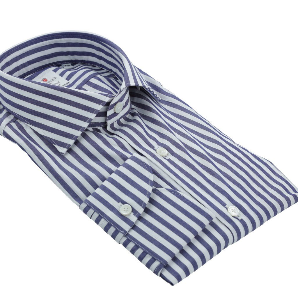 HENRY SARTORIAL X CORDONE Business Shirt Single Cuff BLUE/WHITE - Henry Bucks