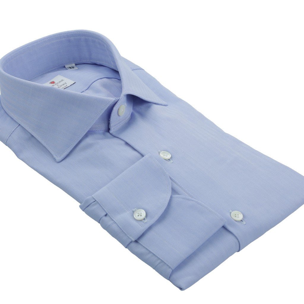 HENRY SARTORIAL X CORDONE Business Shirt Single Cuff Contemporary Fit LIGHT BLUE - Henry Bucks