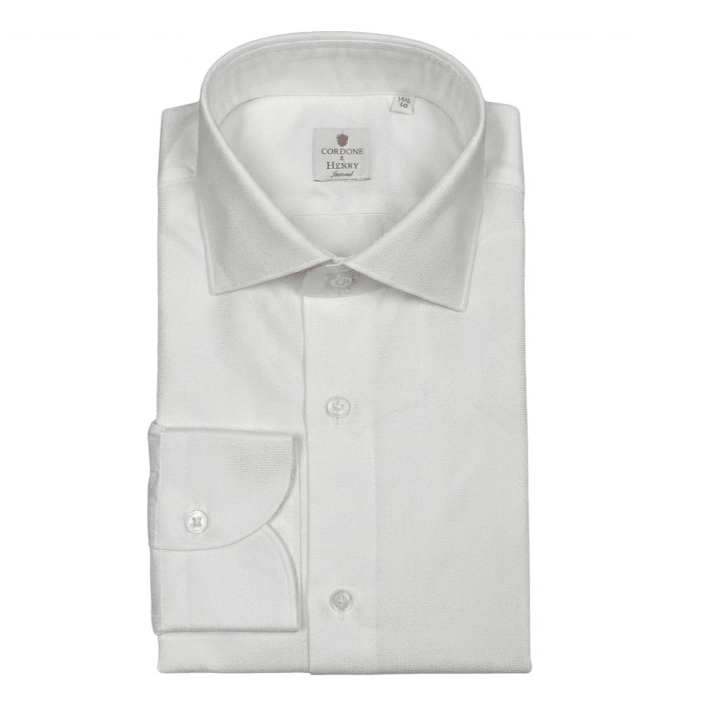 HENRY SARTORIAL X CORDONE Cotton Business Shirt WHITE - Henry Bucks
