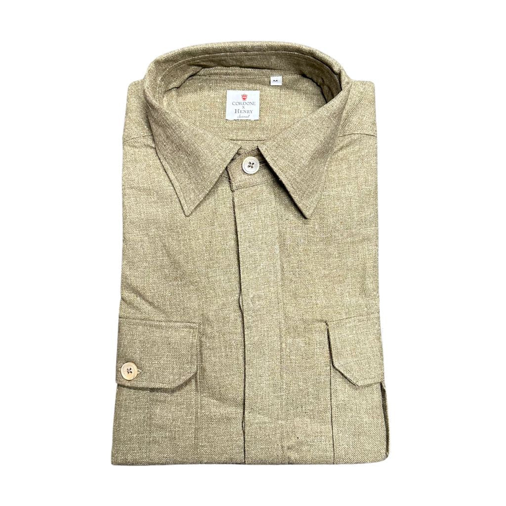 HENRY SARTORIAL X CORDONE Cotton Over Shirt OLIVE - Henry Bucks