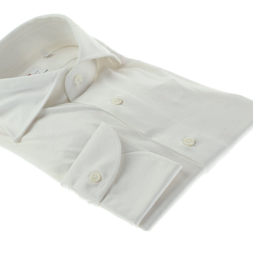 HENRY SARTORIAL X CORDONE Cotton/Silk Jersey Shirt WHITE - Henry Bucks