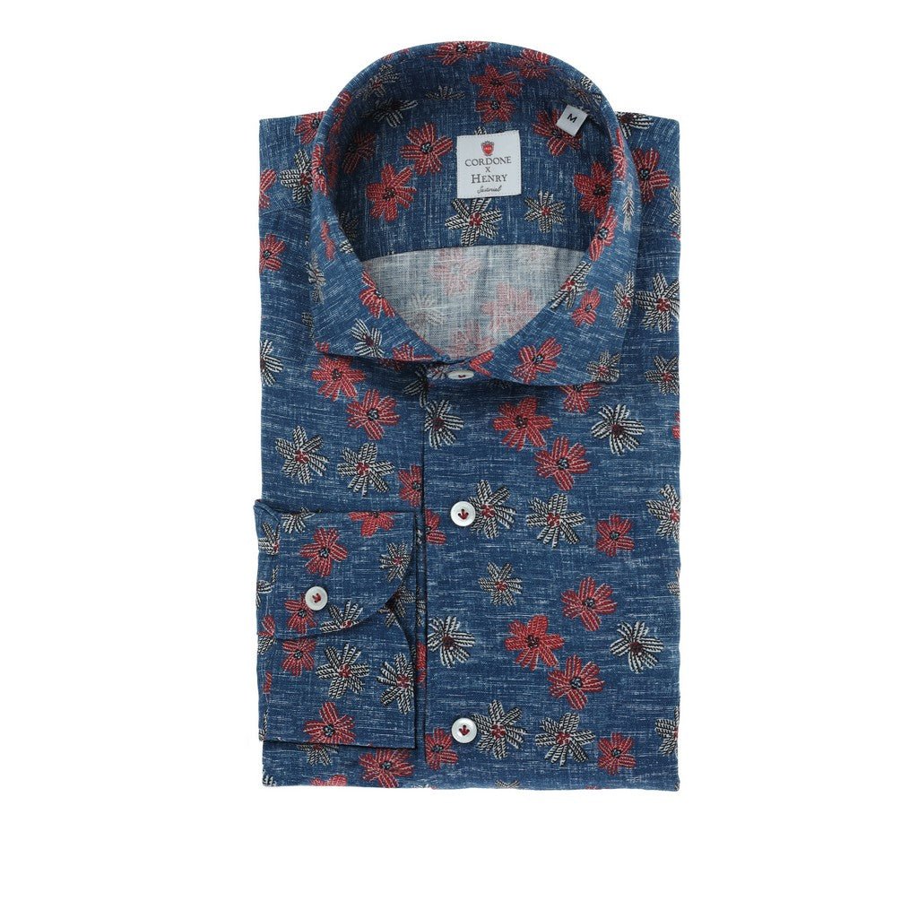 HENRY SARTORIAL X CORDONE Floral Linen Shirt BLUE/MULTI - Henry Bucks