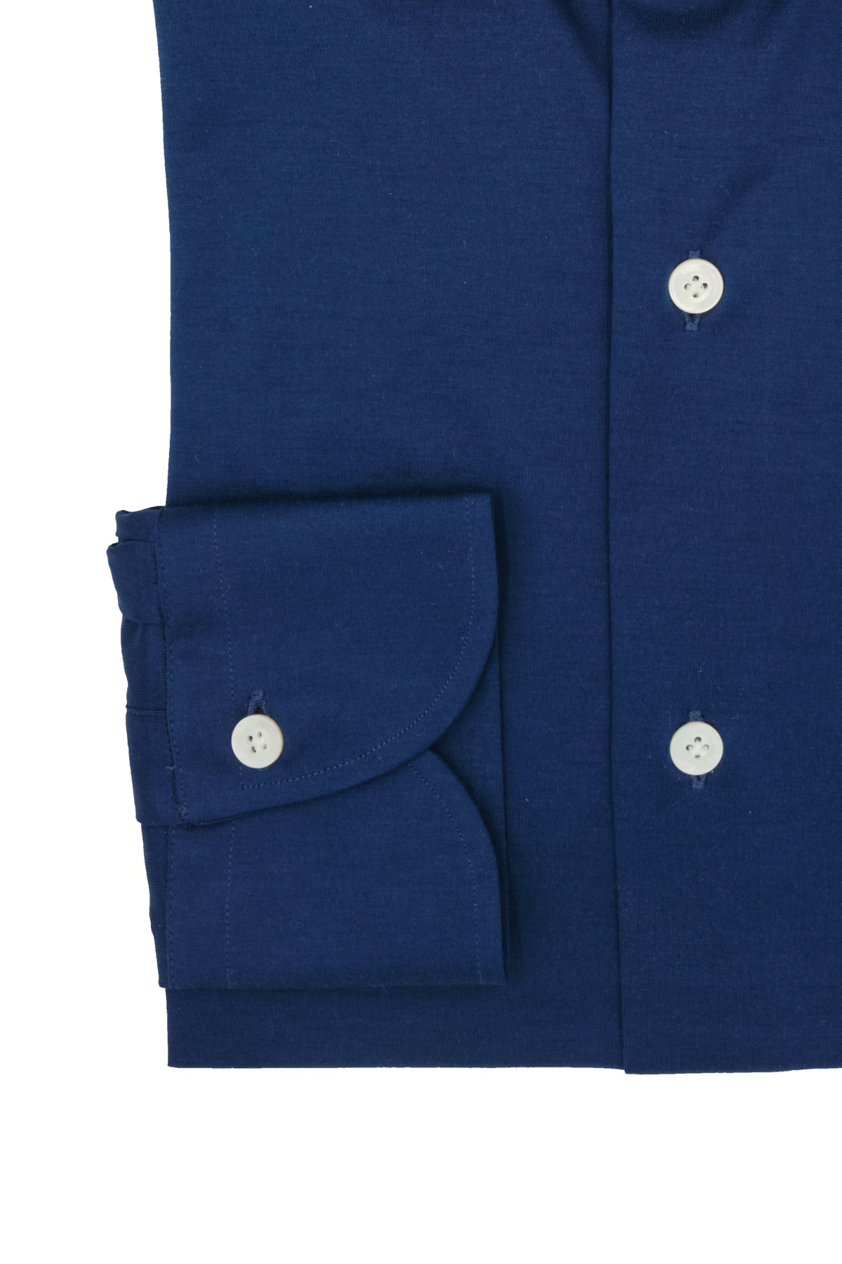 HENRY SARTORIAL X CORDONE Jersey Cotton Shirt BLUE - Henry Bucks