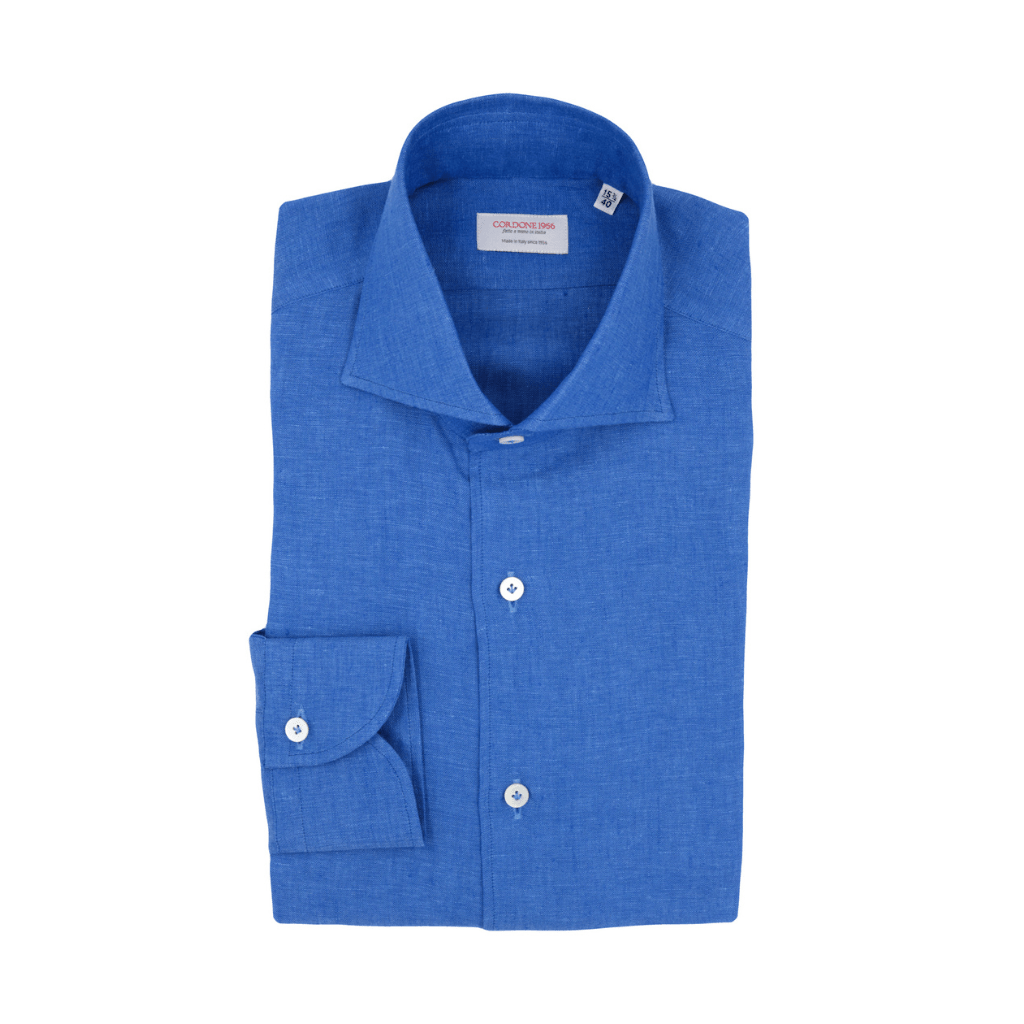 HENRY SARTORIAL X CORDONE Linen Casual Shirt BLUE - Henry Bucks