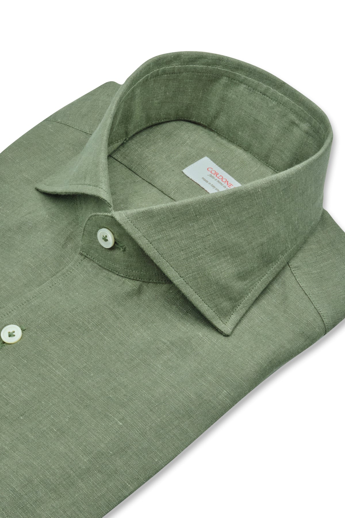 HENRY SARTORIAL X CORDONE Linen Casual Shirt OLIVE - Henry Bucks