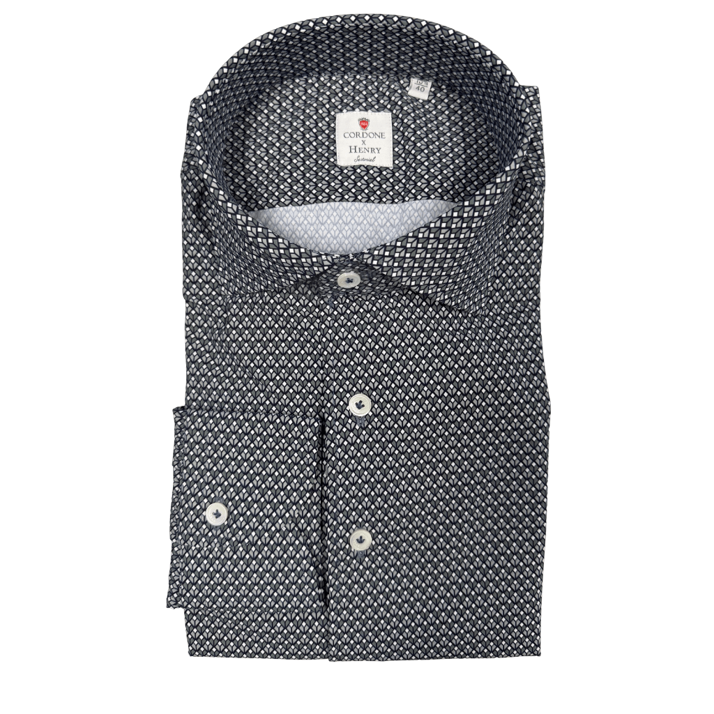 HENRY SARTORIAL X CORDONE Performance Business Shirt BLUE GREY - Henry Bucks