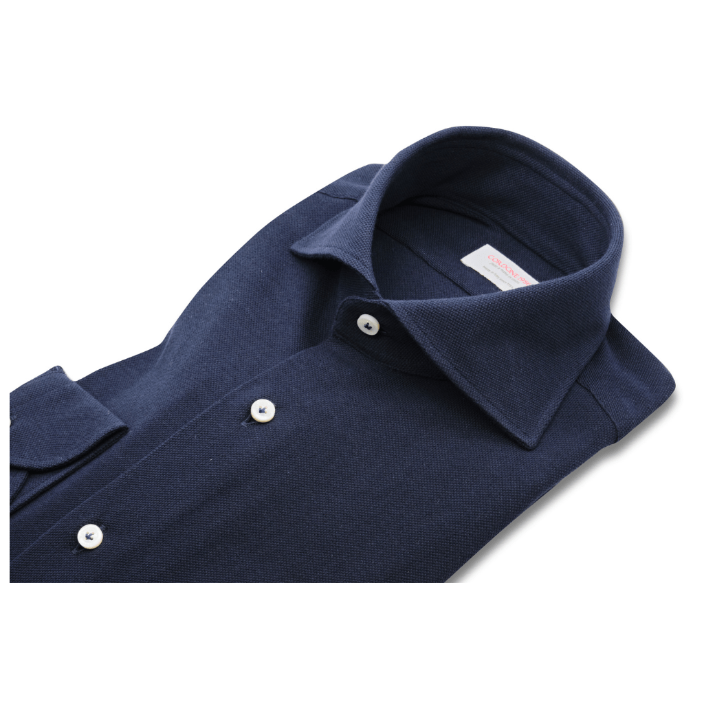 HENRY SARTORIAL X CORDONE Plain Cotton Shirt NAVY - Henry Bucks