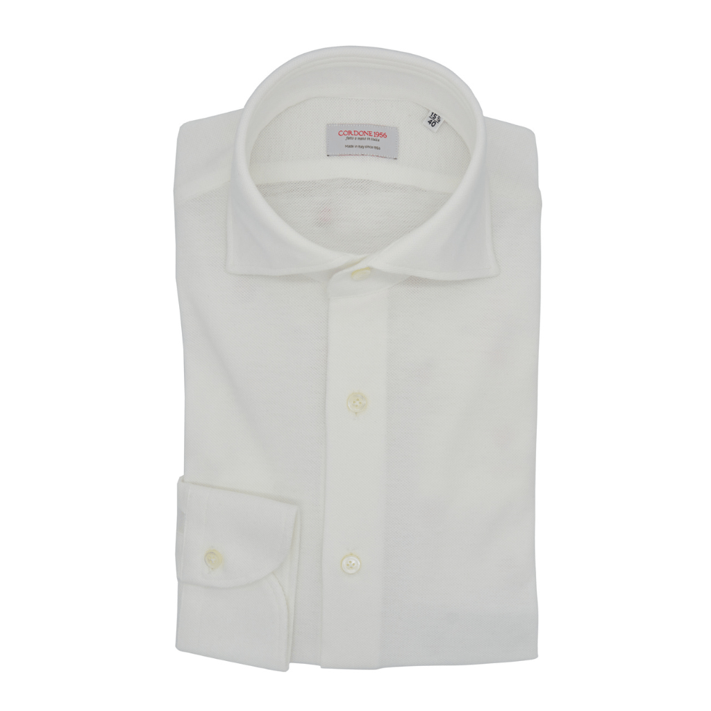 HENRY SARTORIAL X CORDONE Plain Cotton Shirt WHITE - Henry Bucks