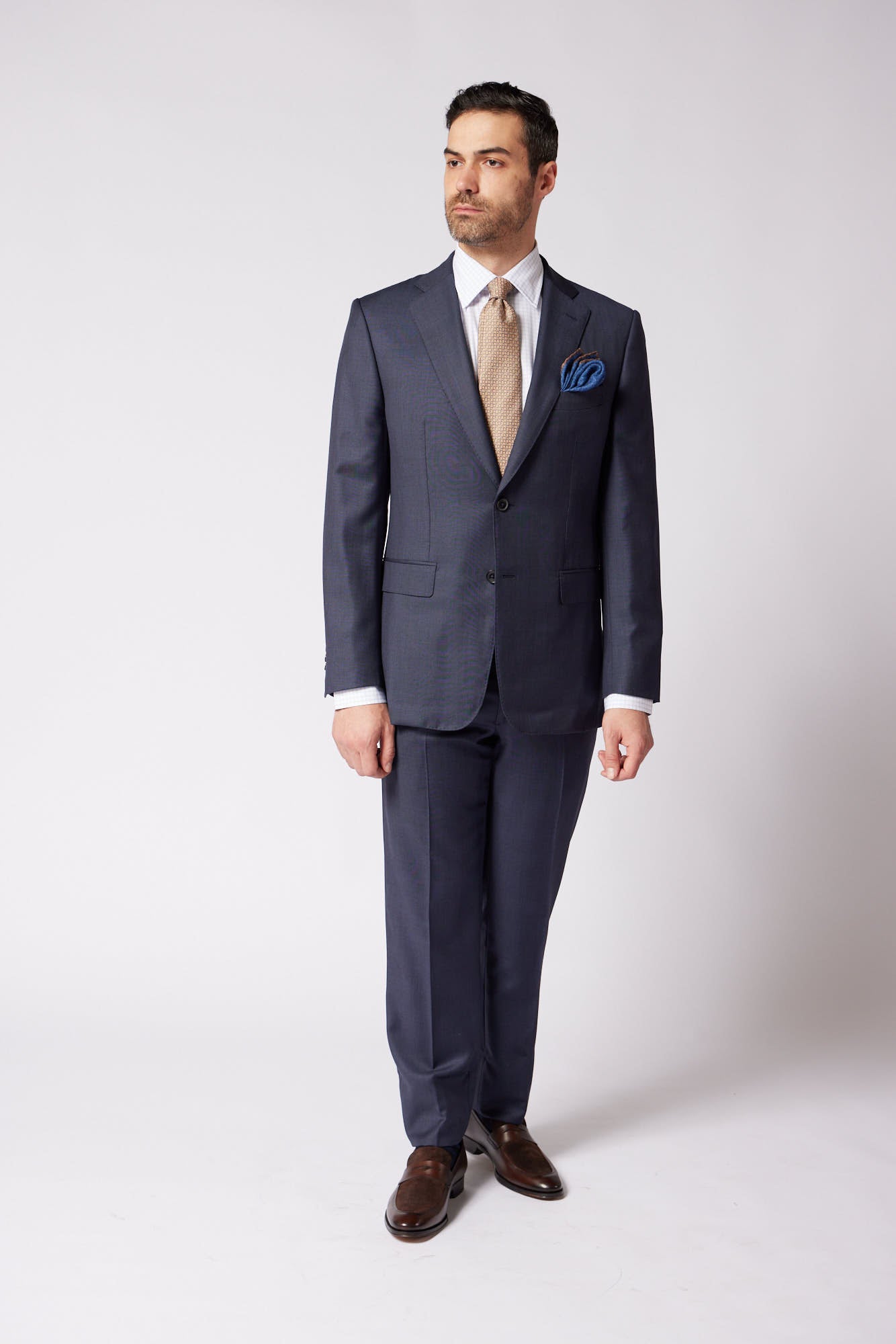 Henry Sartorial x Dormeuil Check Suit NAVY REG - Henry BucksSuits23AW230027 - NAVY - R - 48