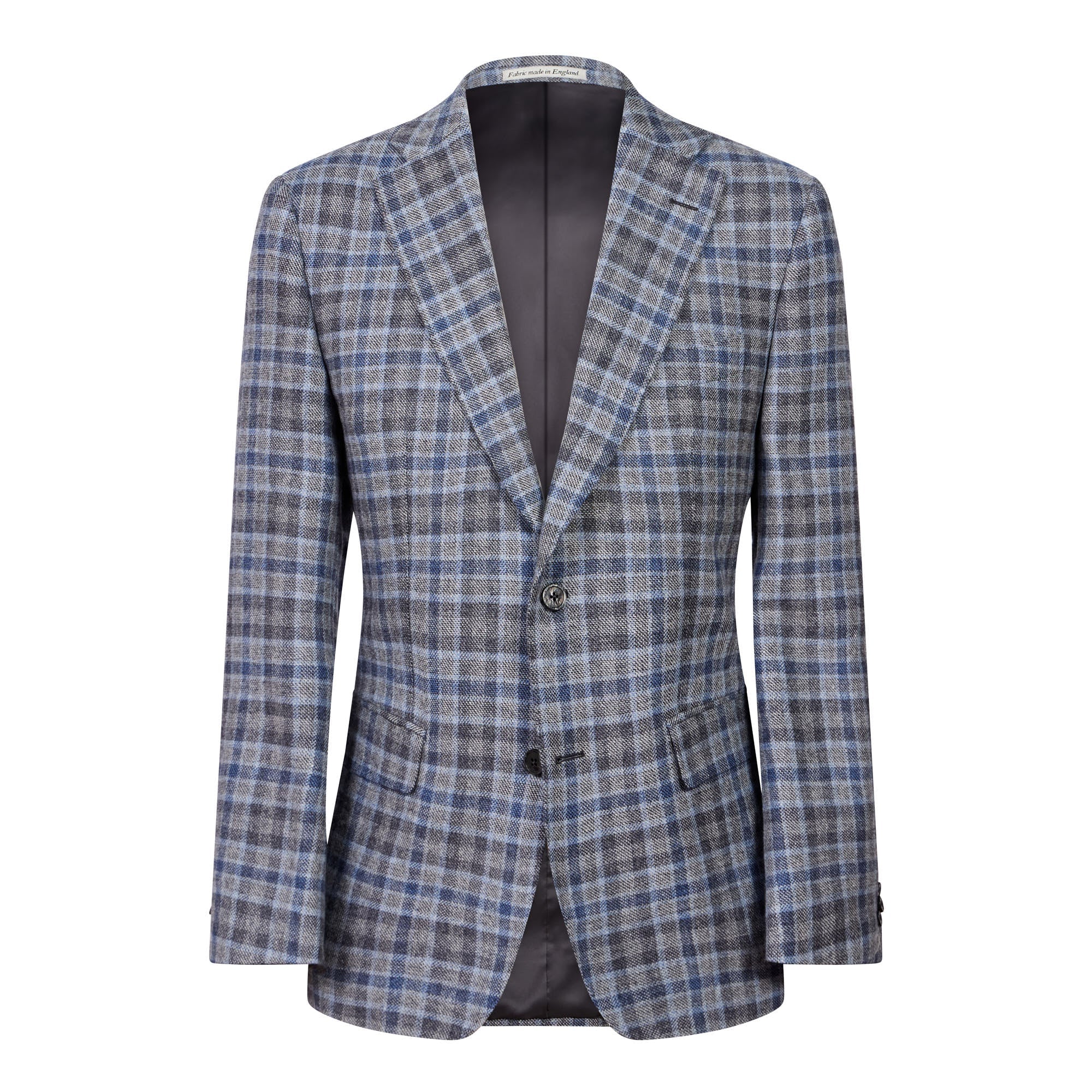 HENRY SARTORIAL x DORMEUIL Dun Full Canvas Check Blazer GREY/SKY REG - Henry BucksBlazers33AW240012 - GRYSKY - R - 48