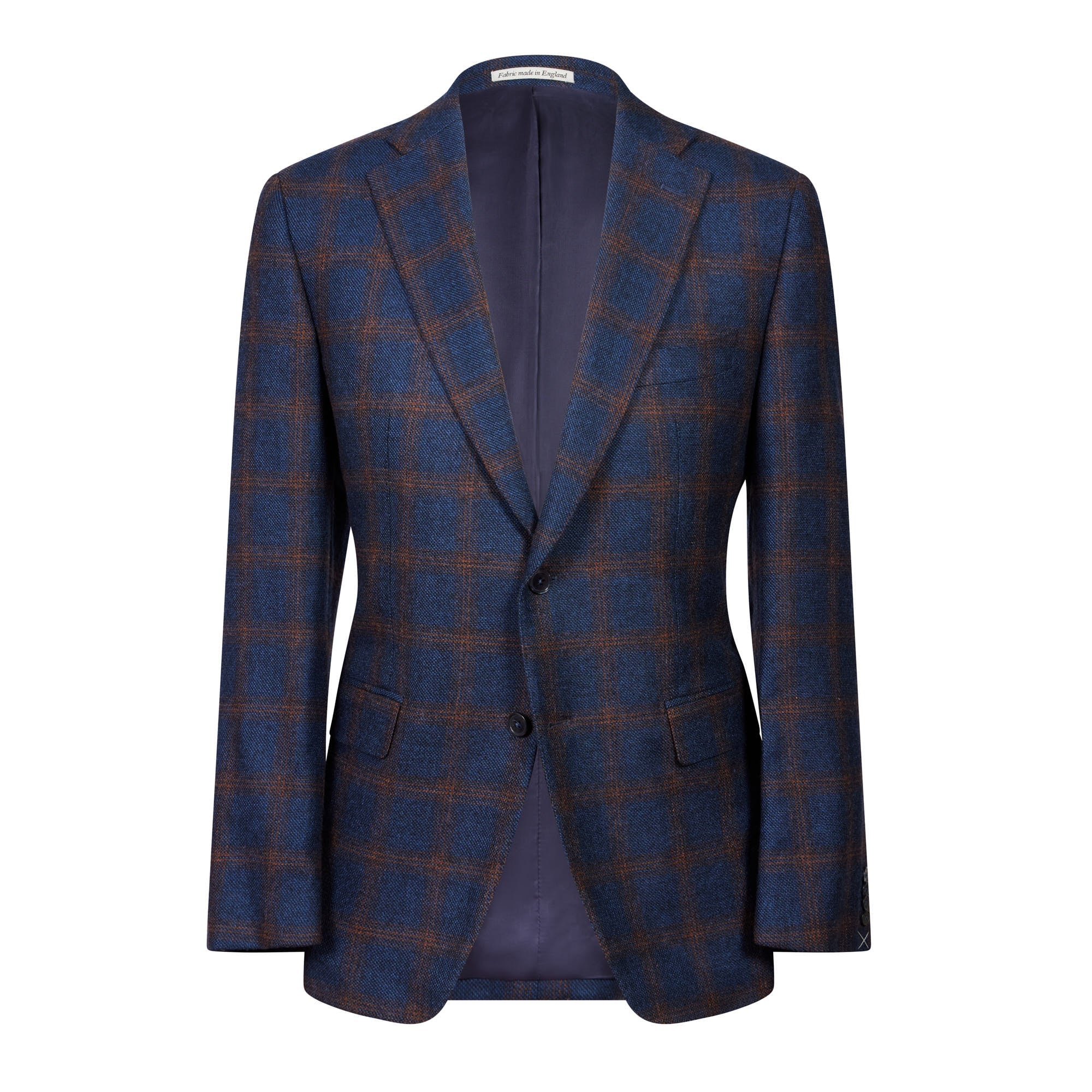 HENRY SARTORIAL x DORMEUIL Dun Full Canvas Check Blazer NAVY/BROWN REG - Henry BucksBlazers33AW240010 - NVYBRN - R - 48