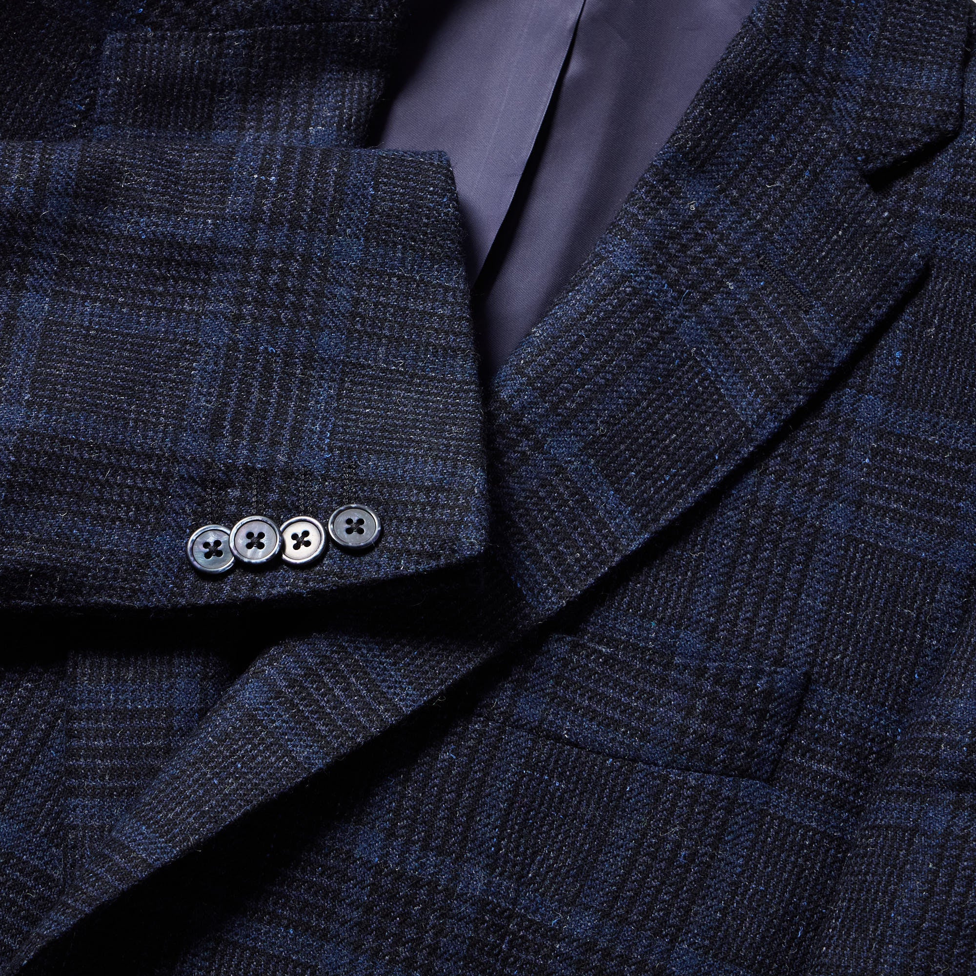 HENRY SARTORIAL x DORMEUIL Dun Full Canvas Check Blazer NAVY/SKY REG - Henry BucksBlazers33AW240011 - NVYSKY - R - 48