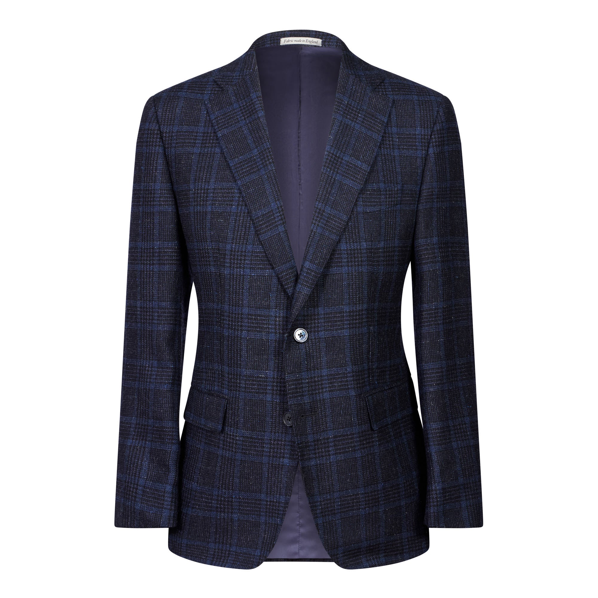 HENRY SARTORIAL x DORMEUIL Dun Full Canvas Check Blazer NAVY/SKY REG - Henry BucksBlazers33AW240011 - NVYSKY - R - 48