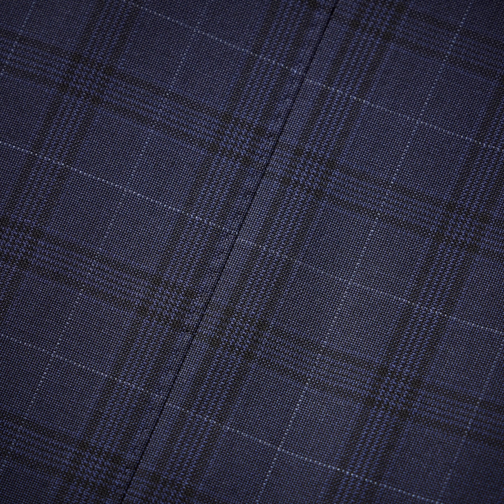 HENRY SARTORIAL x DORMEUIL Dun Full Canvas Check Suit NAVY SKY REG - Henry BucksSuits23AW240215 - NVSK - R - 48