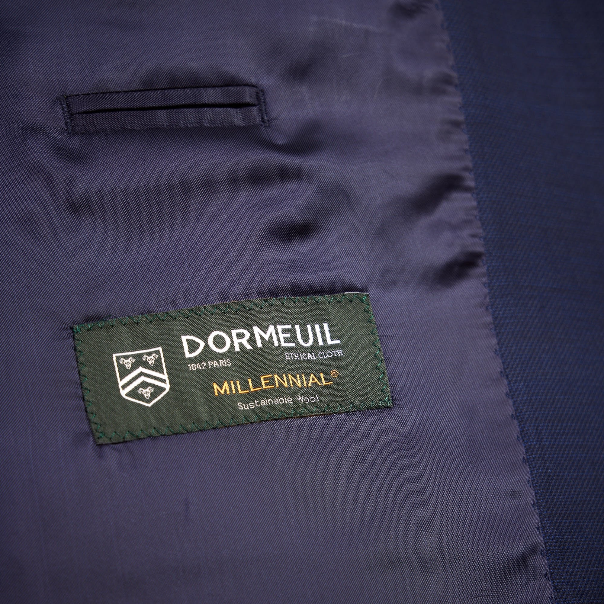 HENRY SARTORIAL x DORMEUIL Dun Full Canvas Plain Suit NAVY REG - Henry BucksSuits23AW240216 - NAVY - R - 48