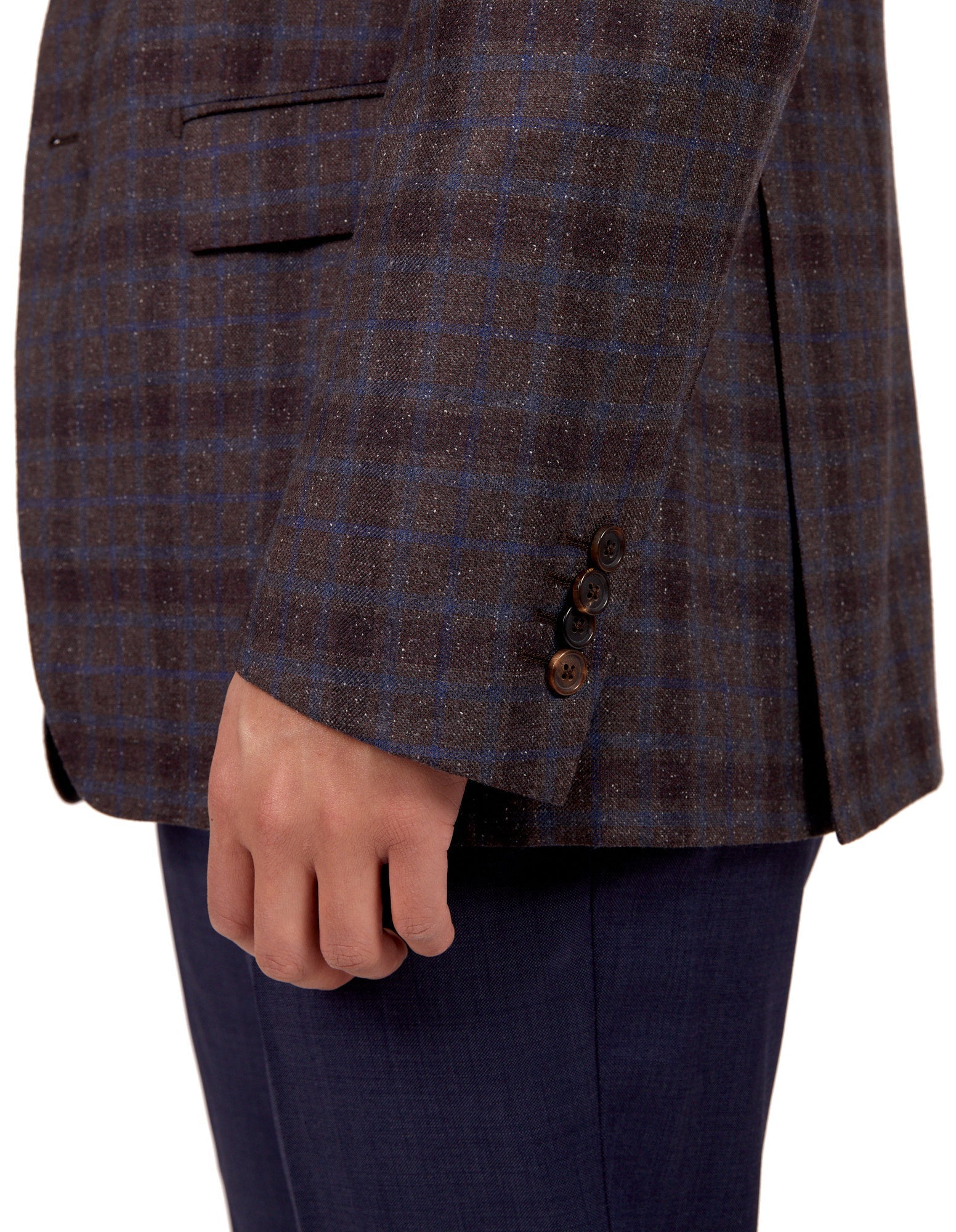 HENRY SARTORIAL X DORMEUIL Full Canvas Check Jacket BROWN/NAVY REG - Henry BucksBlazers33SS220019 - BRNNVY - R - 46