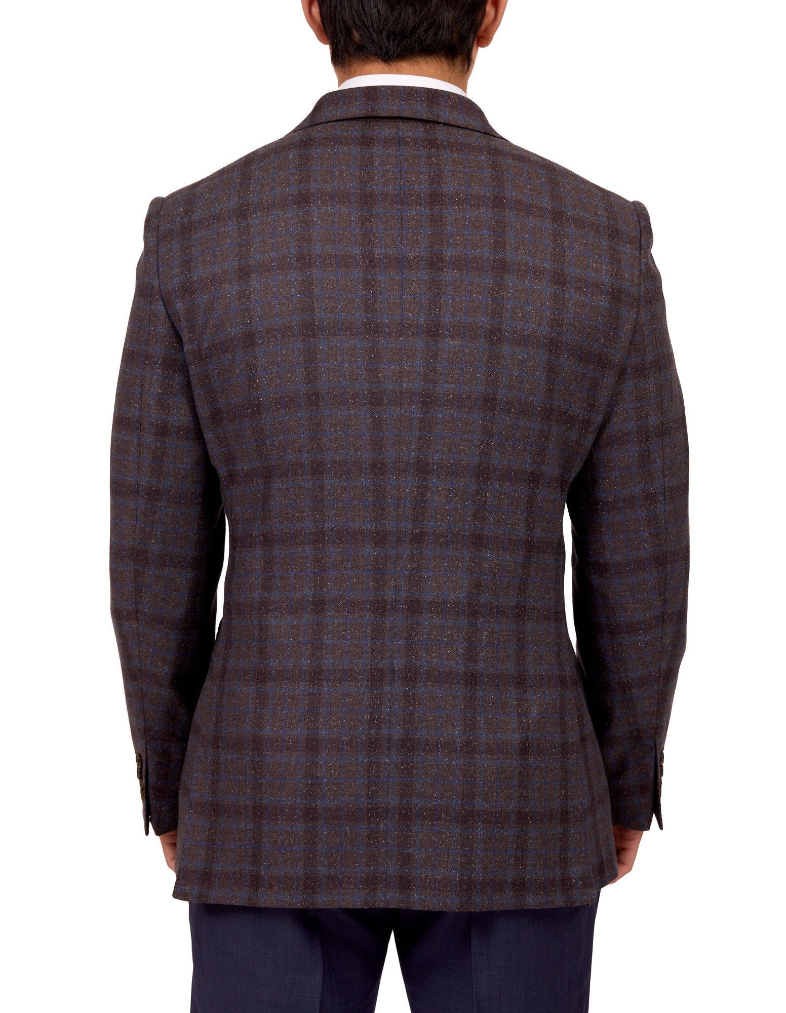 HENRY SARTORIAL X DORMEUIL Full Canvas Check Jacket BROWN/NAVY REG - Henry BucksBlazers33SS220019 - BRNNVY - R - 46