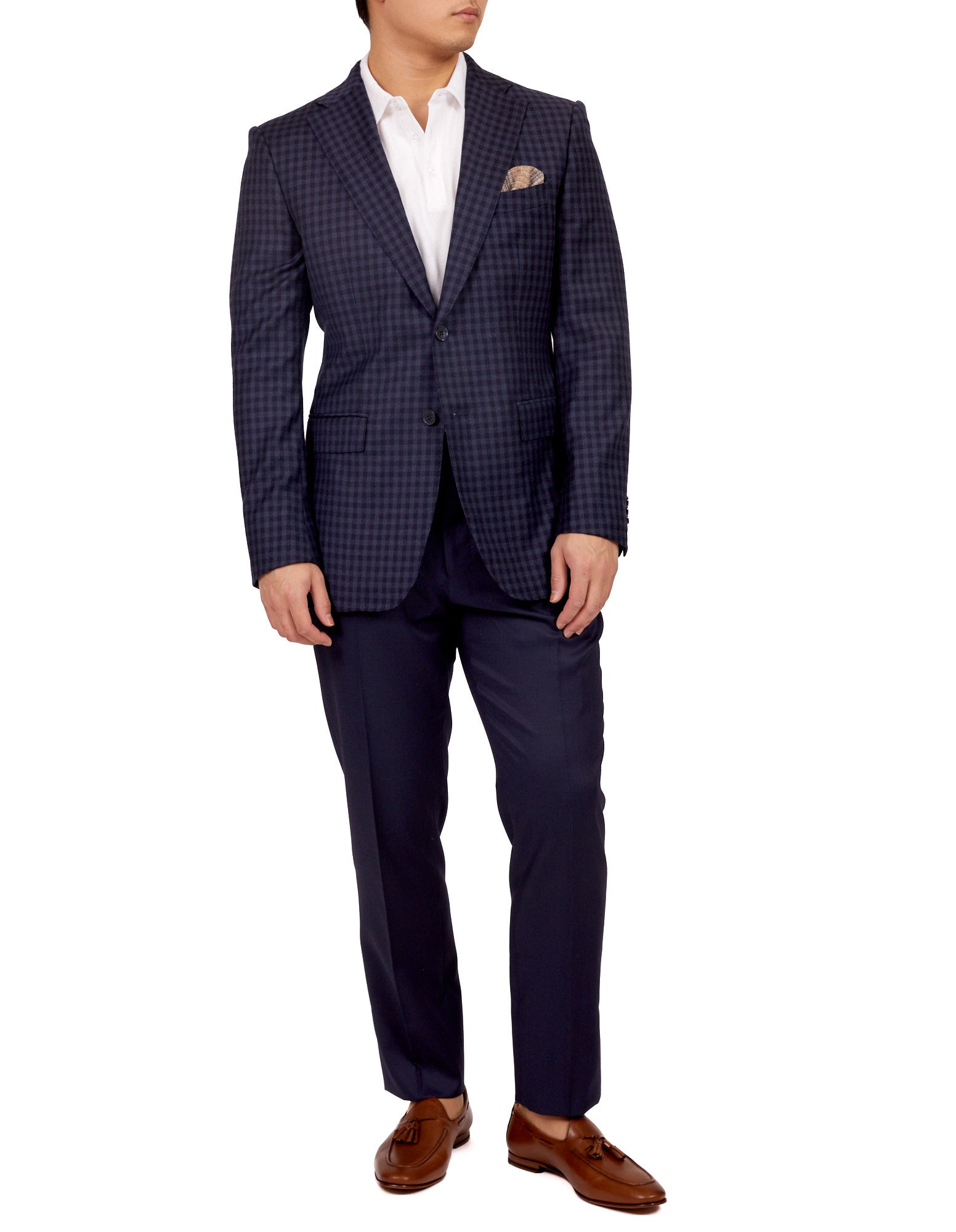 HENRY SARTORIAL X DORMEUIL Full Canvas Check Jacket NAVY MULTI REG - Henry BucksBlazers33SS220018 - NVYMLTI - R - 46