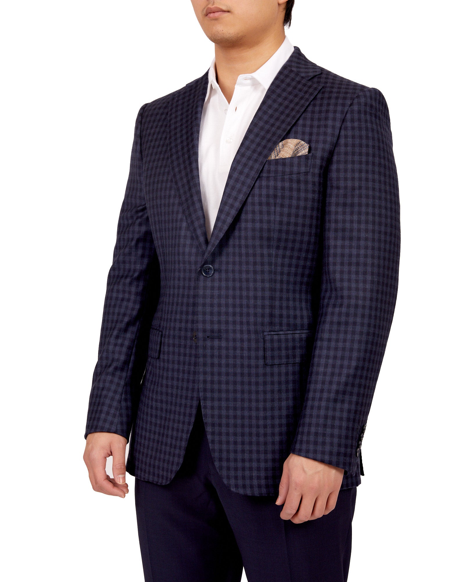 HENRY SARTORIAL X DORMEUIL Full Canvas Check Jacket NAVY MULTI REG - Henry BucksBlazers33SS220018 - NVYMLTI - R - 46